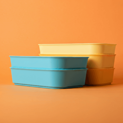 Close up of colorful plastic organizers